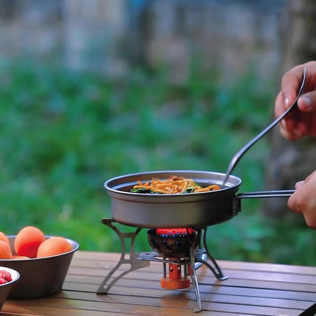 Camping Cookware Set Rustproof Stainless Steel Lightweight & Compact