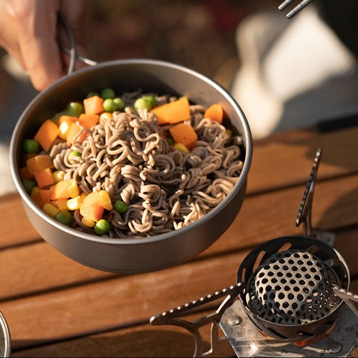Camping Cookware Set Rustproof Stainless Steel Lightweight & Compact