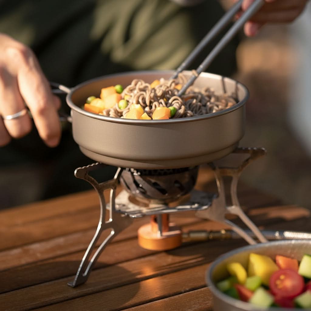 Camping Cookware Set Rustproof Stainless Steel Lightweight & Compact