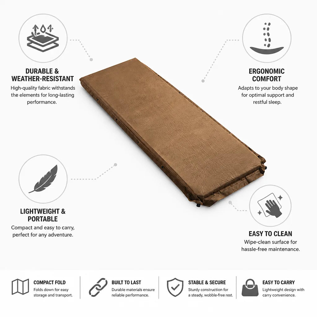 Camping Cot Ergonomic Foldable Weather-Resistant Fabric