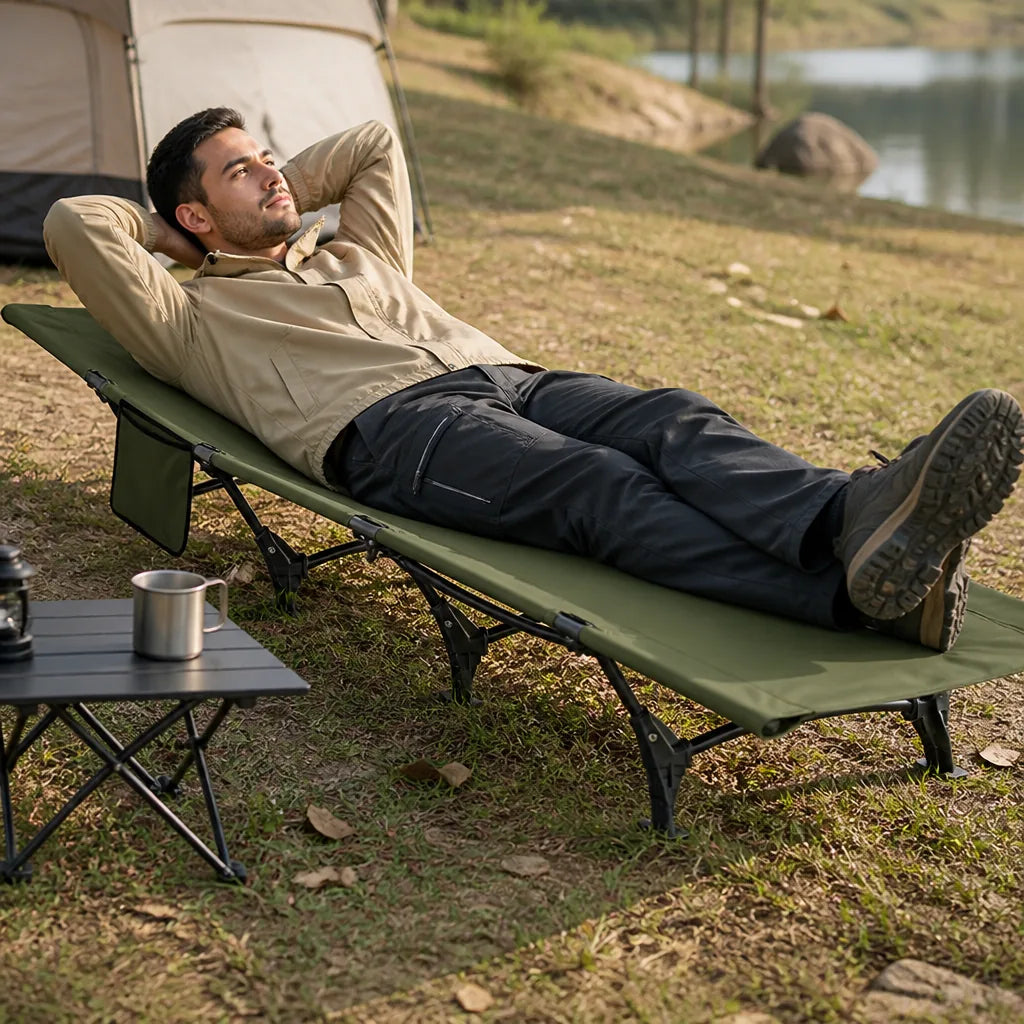 Camping Cot Foldable Aviation-Grade Aluminum 331 Lb Capacity