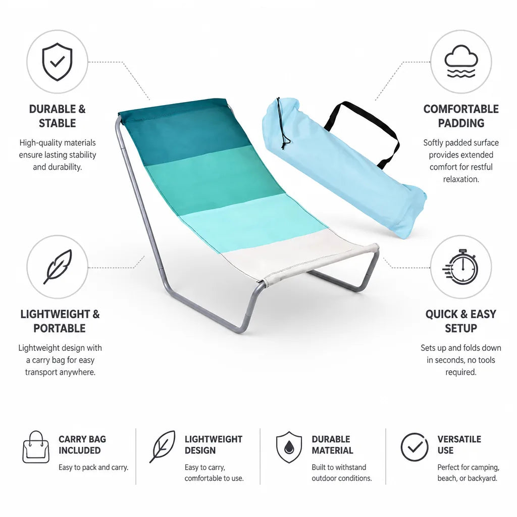 Camping Cot Lightweight Padded Quick Setup