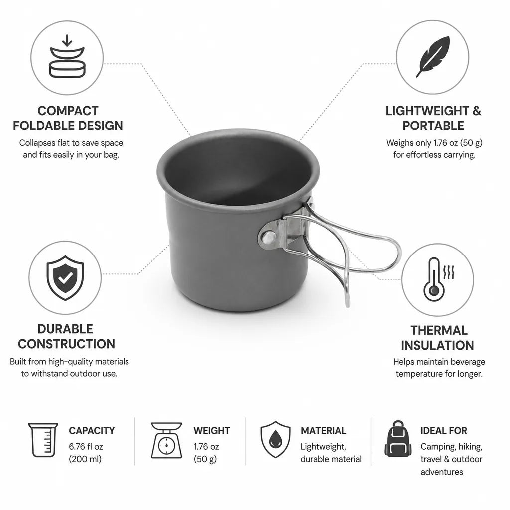 Camping Cup Collapsible Insulated 200ml