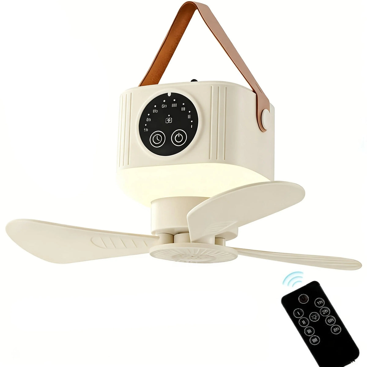 Camping Fan Lantern USB Rechargeable LED Hanging Hook