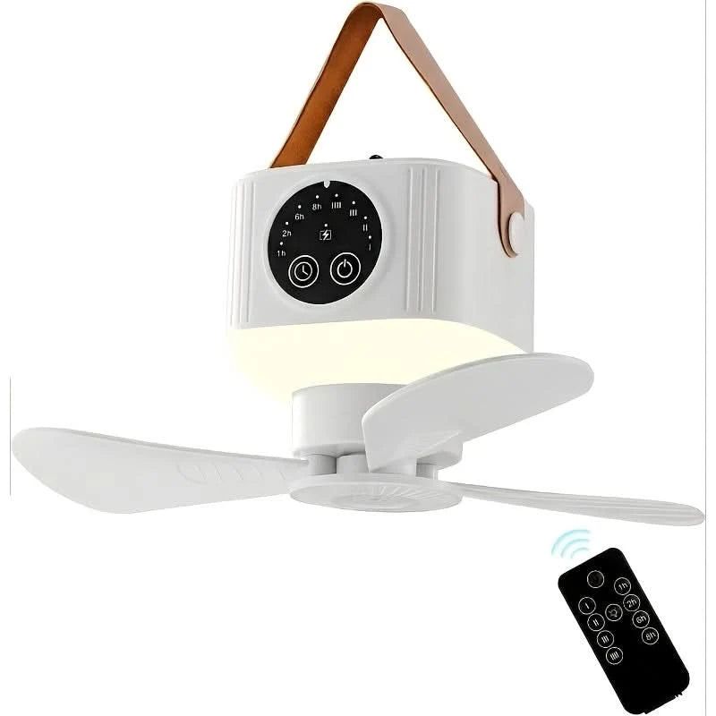 Camping Fan Lantern USB Rechargeable LED Hanging Hook
