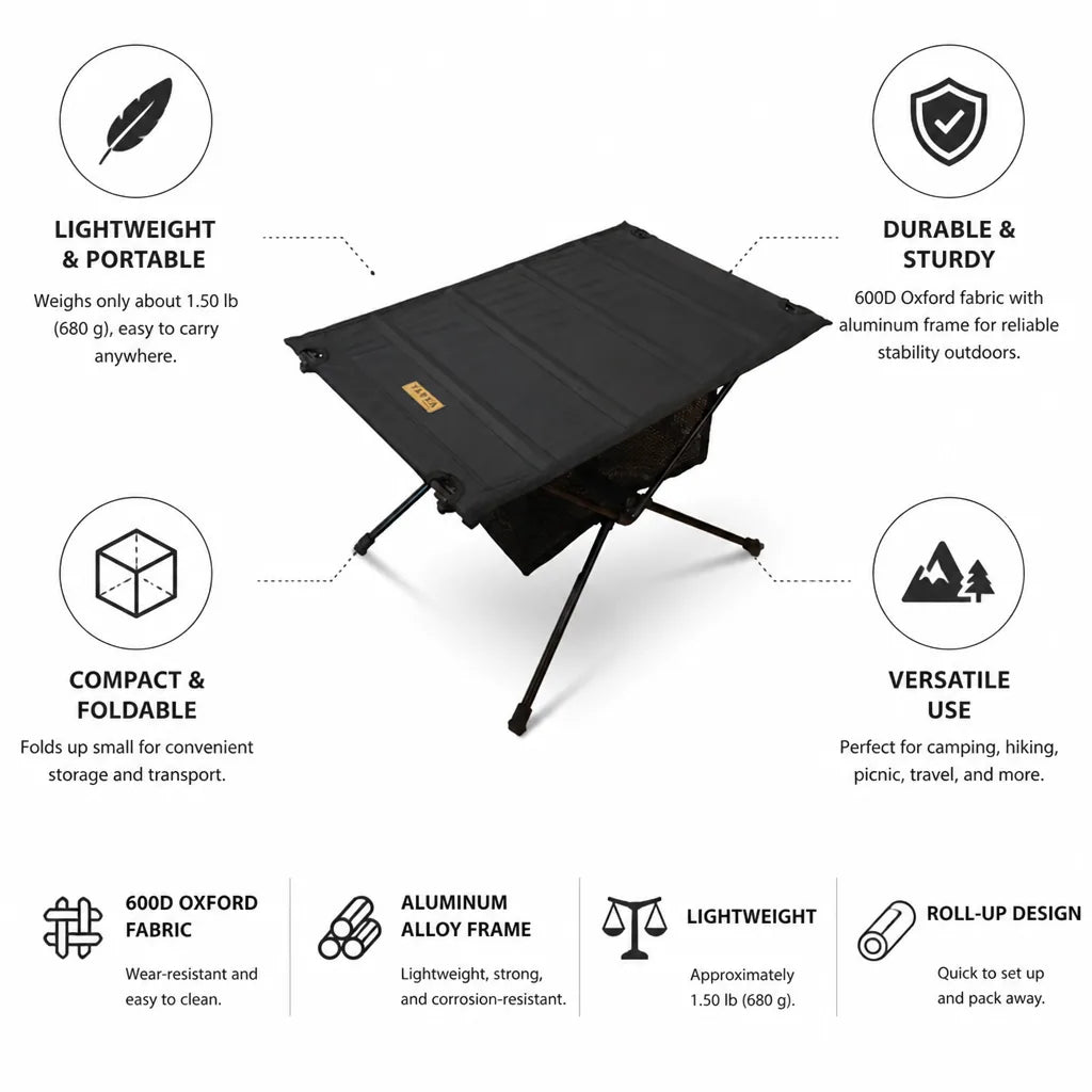 Camping Folding Table 600D Oxford Top & Aluminum Frame
