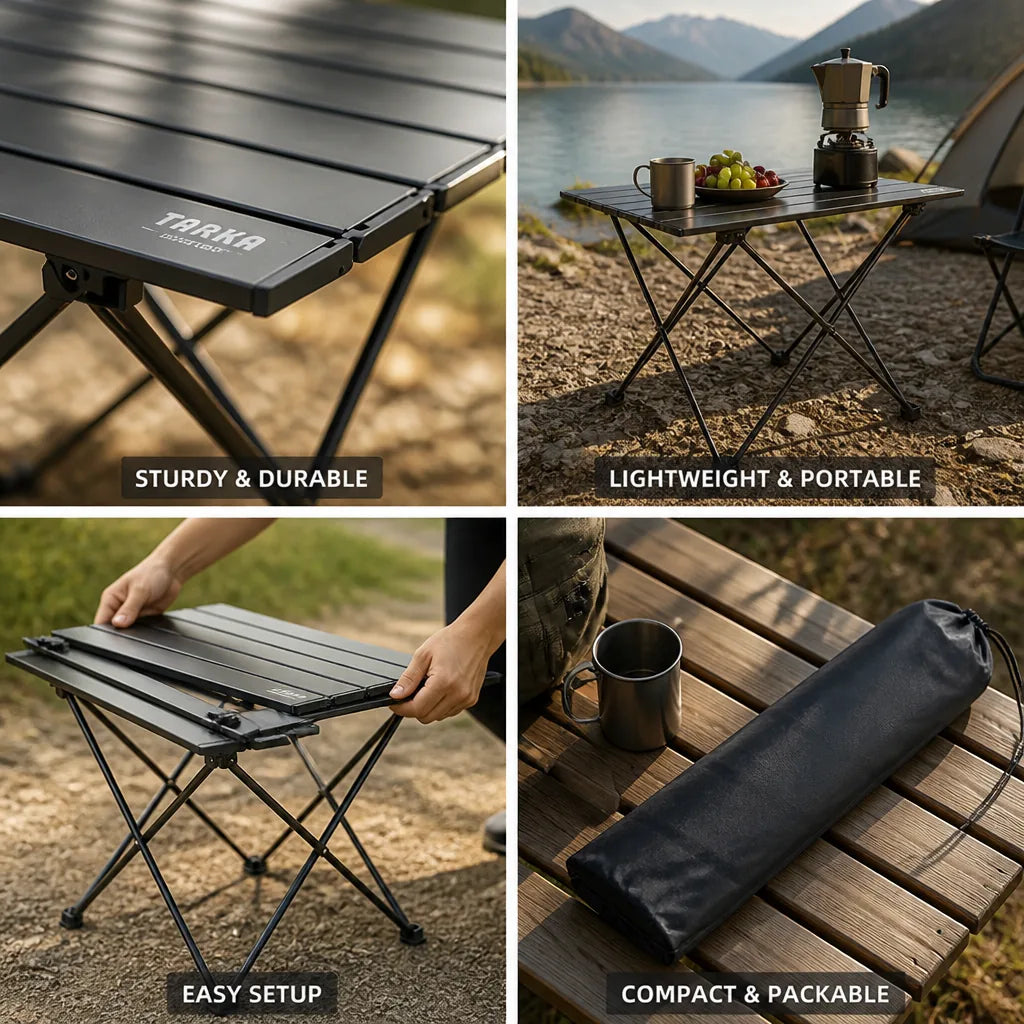 Camping Folding Table Ultralight Aluminum & Link Folding Design