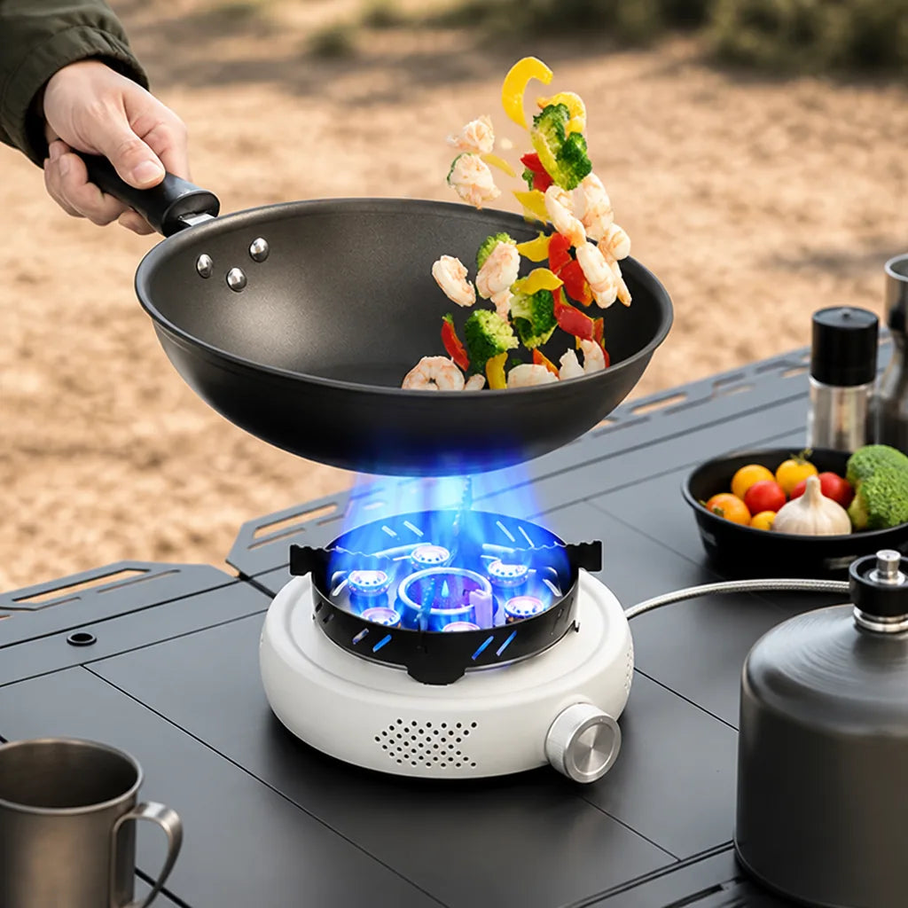 Camping Gas Stove 12800W Windproof Split Burner Includes Adapter