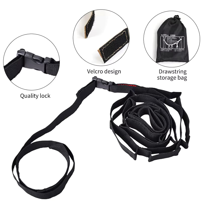 Camping Hanging Strap Adjustable 1.8m To 5m Woven Windproof