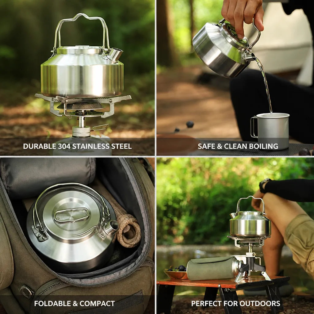 Camping Kettle 304 Stainless Steel Foldable Handle