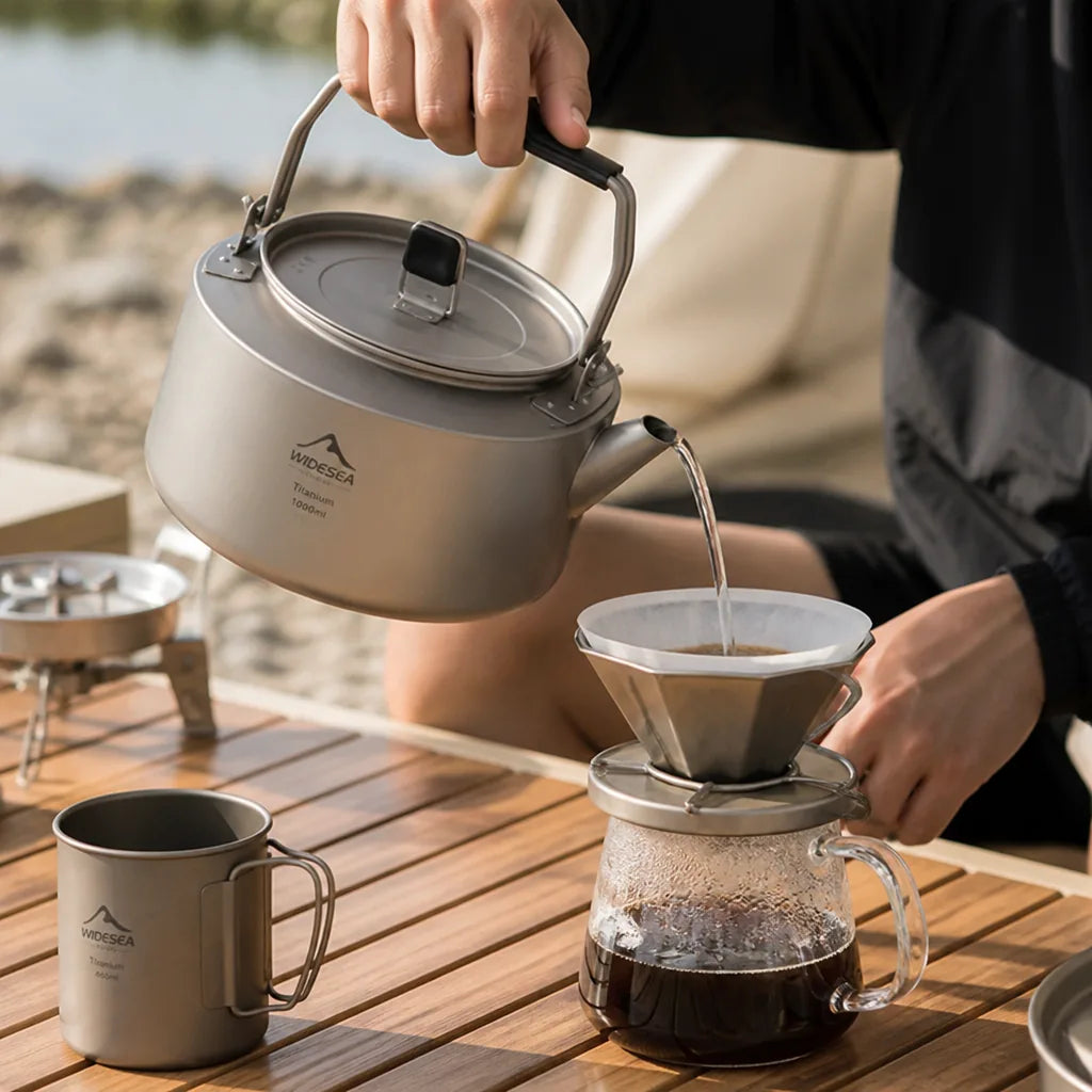 Camping Kettle Lightweight Titanium 27/34 Fl Oz