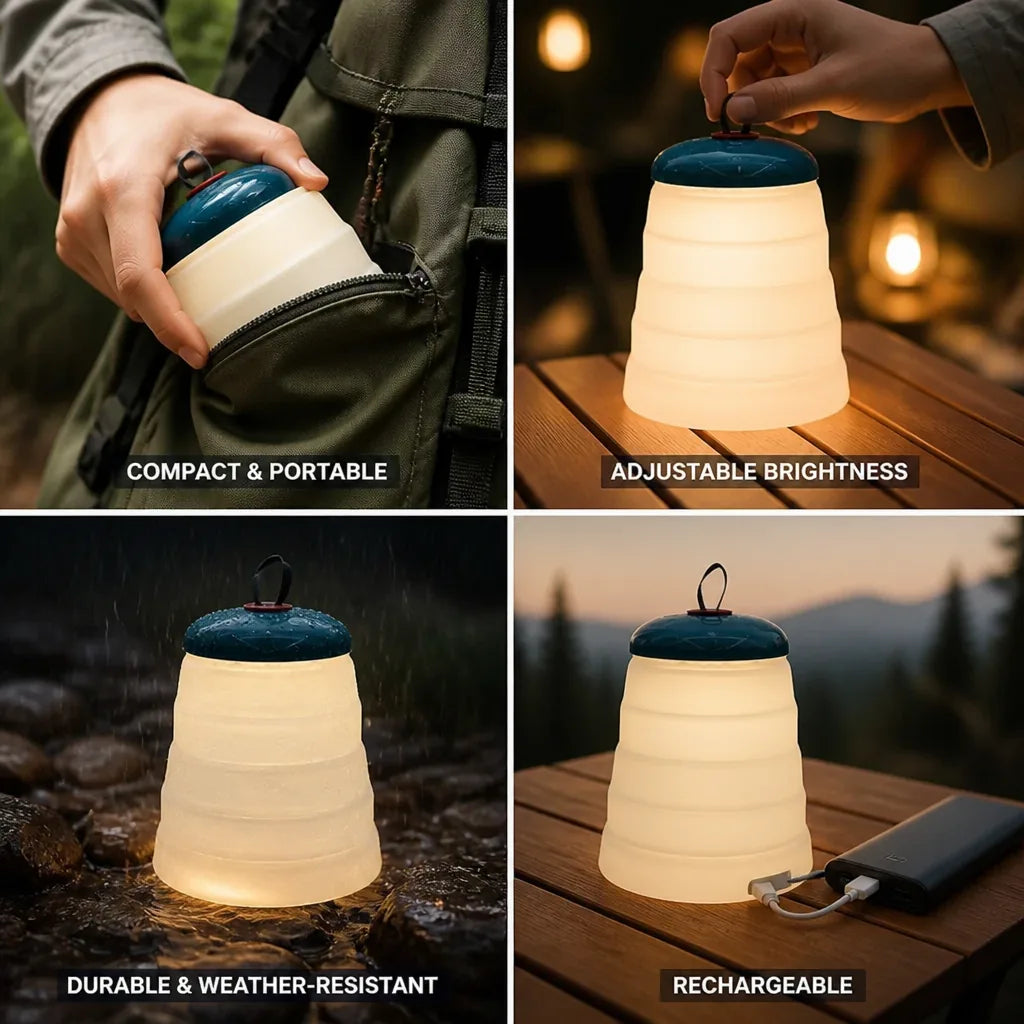 Camping Lantern Collapsible Rechargeable LED
