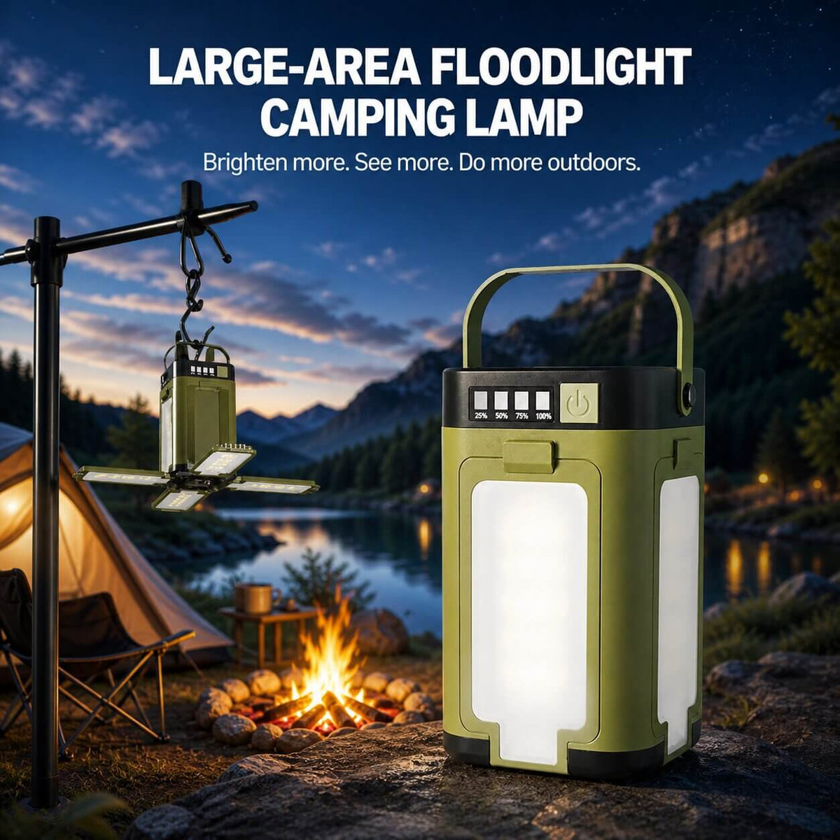 Camping Lantern Solar LED Foldable Power Bank