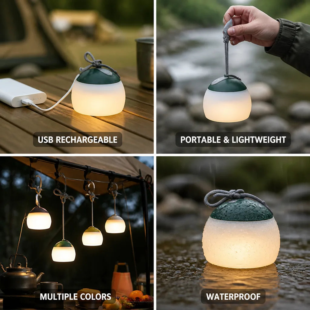 Camping Lantern USB Rechargeable Foldable Hanging