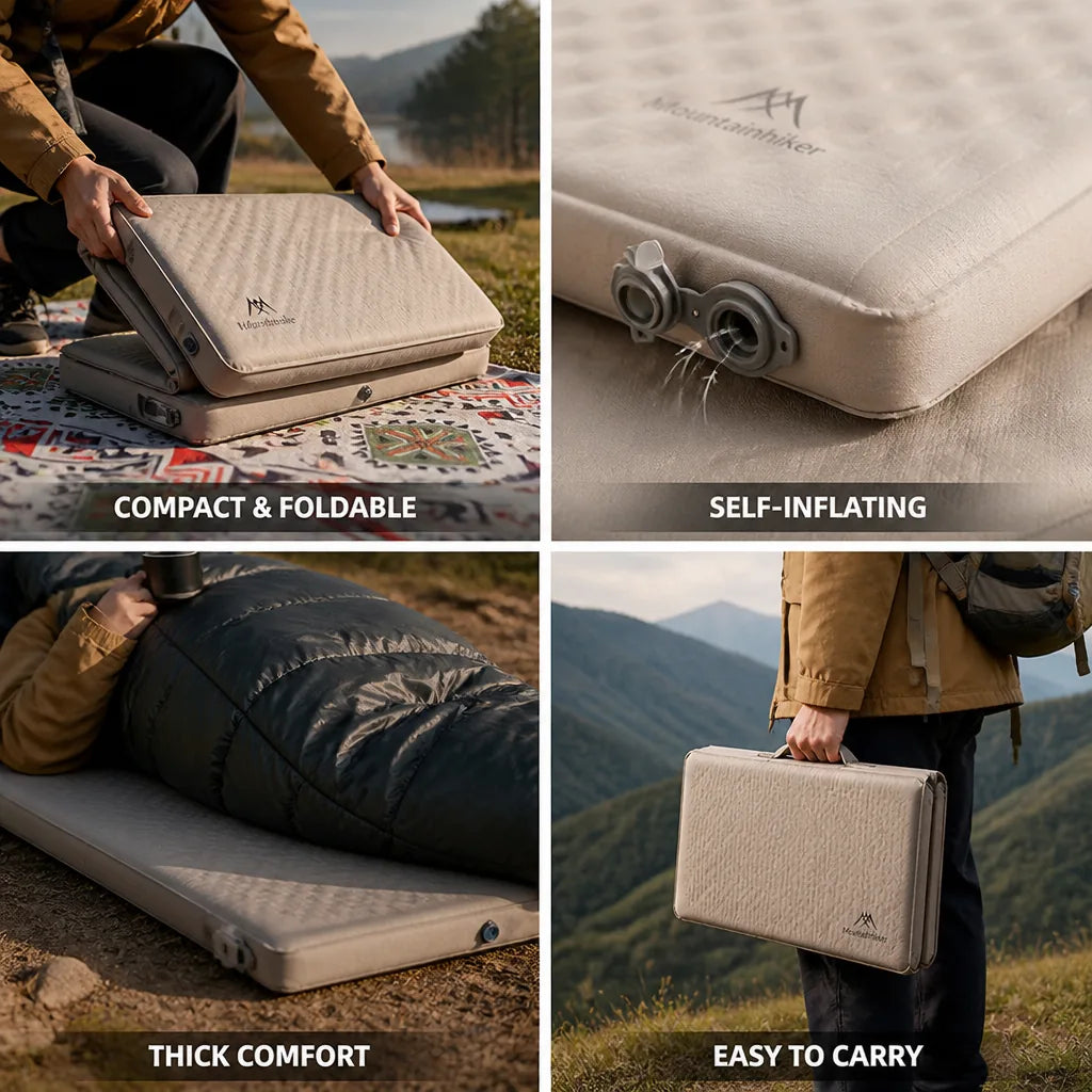 Camping Mattress Self-Inflating Foldable 10 cm Thick