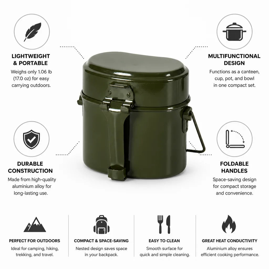 Camping Mess Kit Aluminum Alloy Pot & Cup