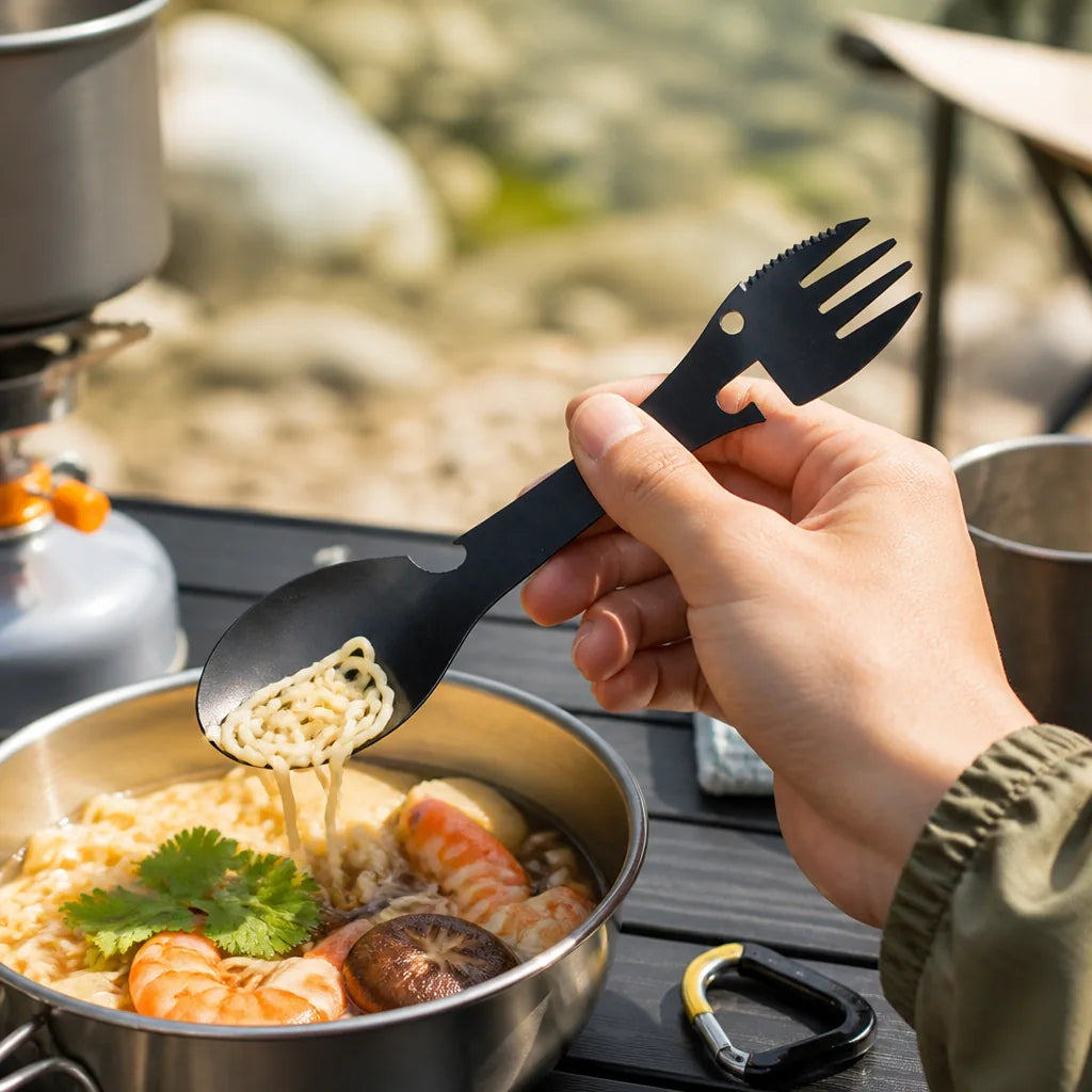 Camping Multi-Tool 5-In-1 Compact Stainless Steel