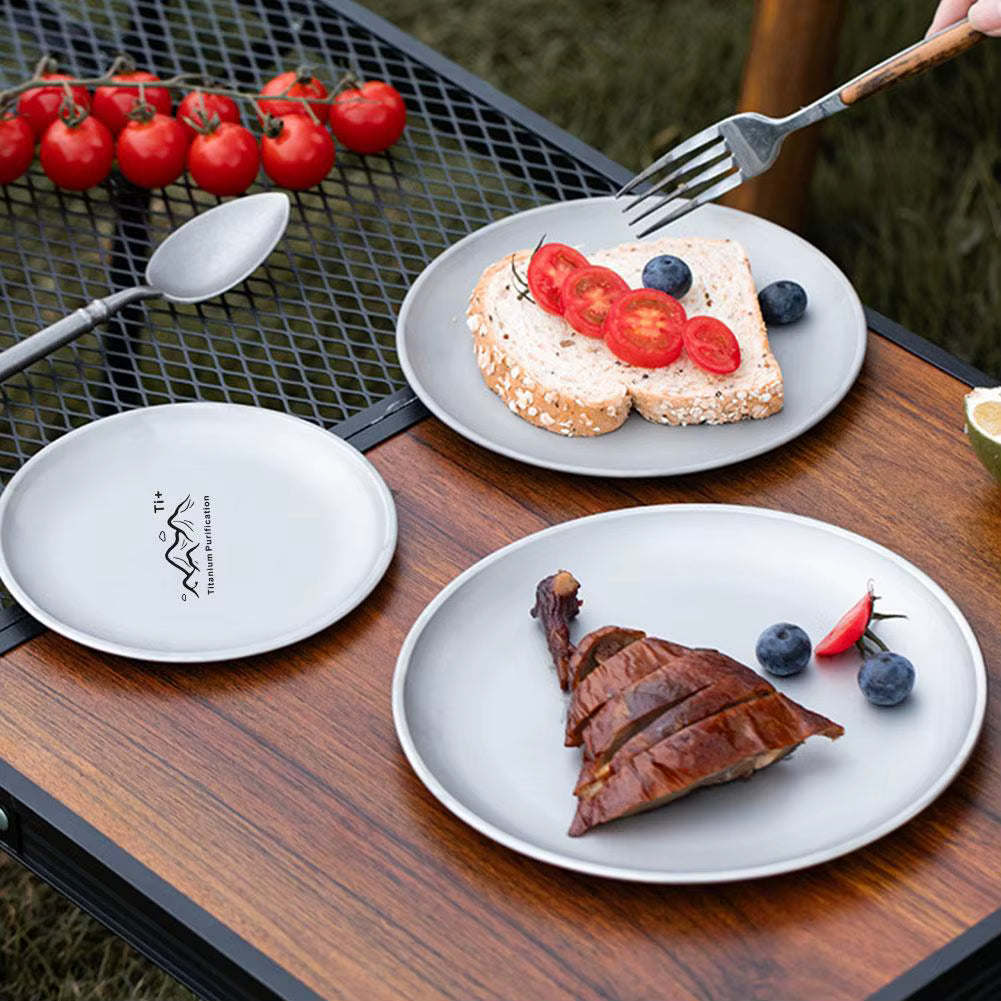 Camping Plate Titanium Alloy Ultra-Light Antibacterial