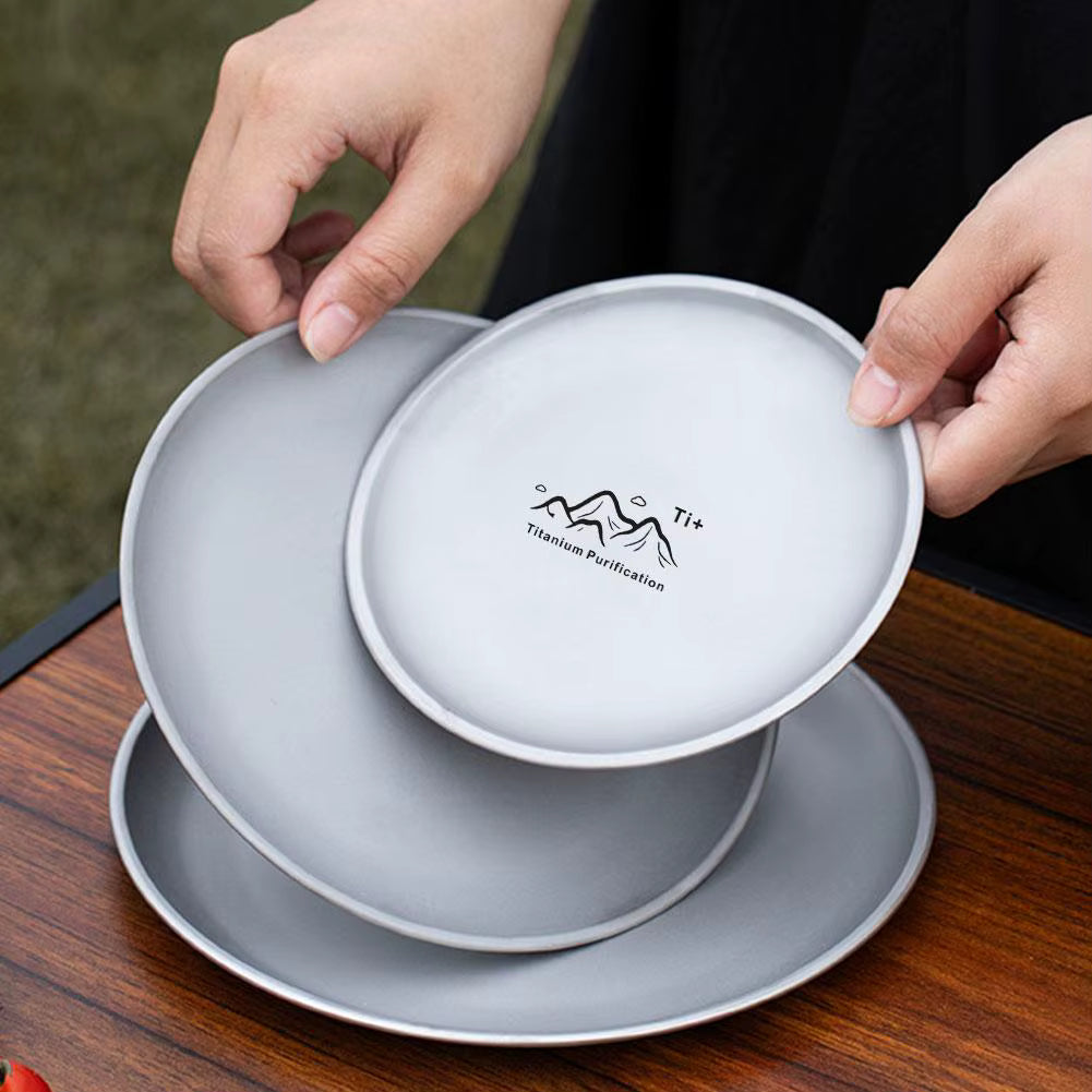 Camping Plate Titanium Alloy Ultralight Antibacterial