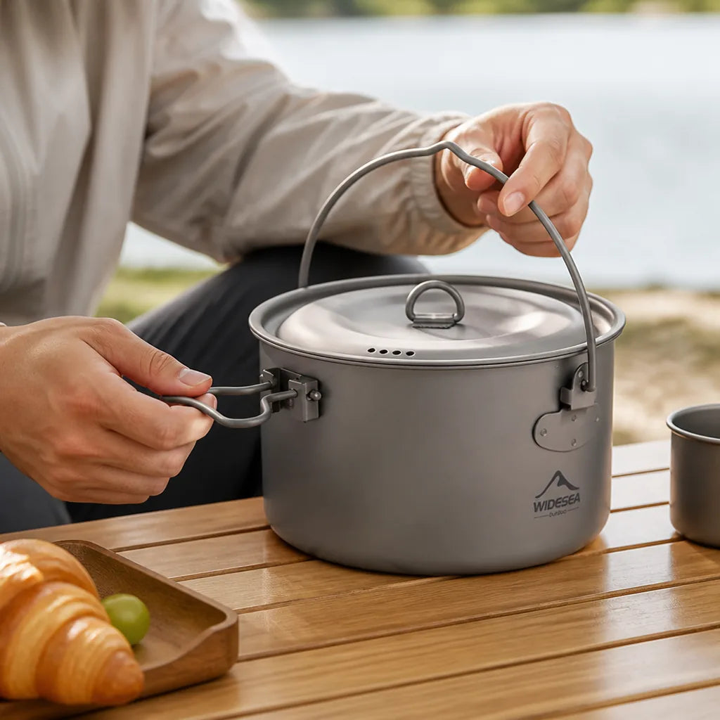 Camping Pot Titanium Lightweight 1.3L & 2.9L