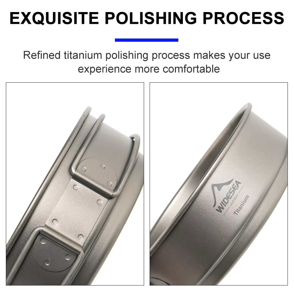 Camping Pot Ultralight Titanium Foldable Handles 1100ml