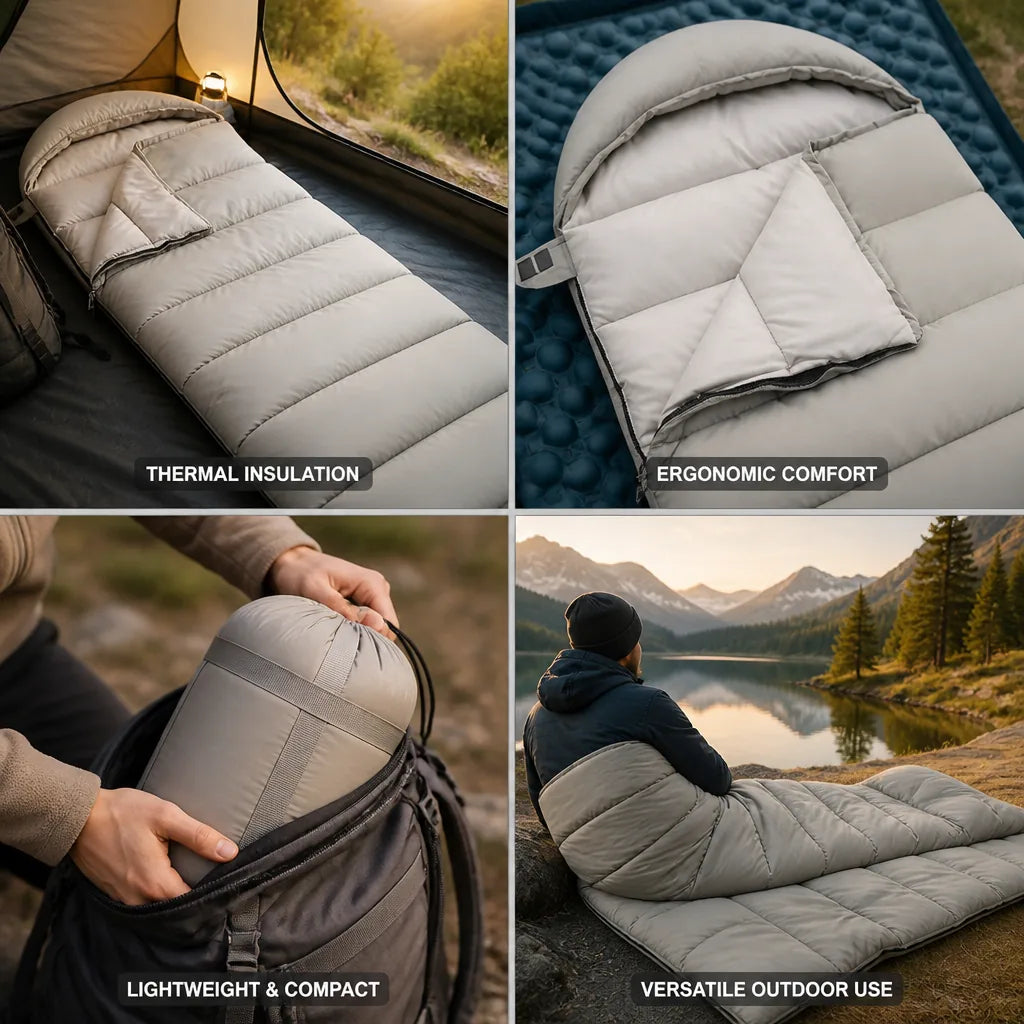 Camping Sleeping Bag Thermoregulating Insulation Lightweight & Compact