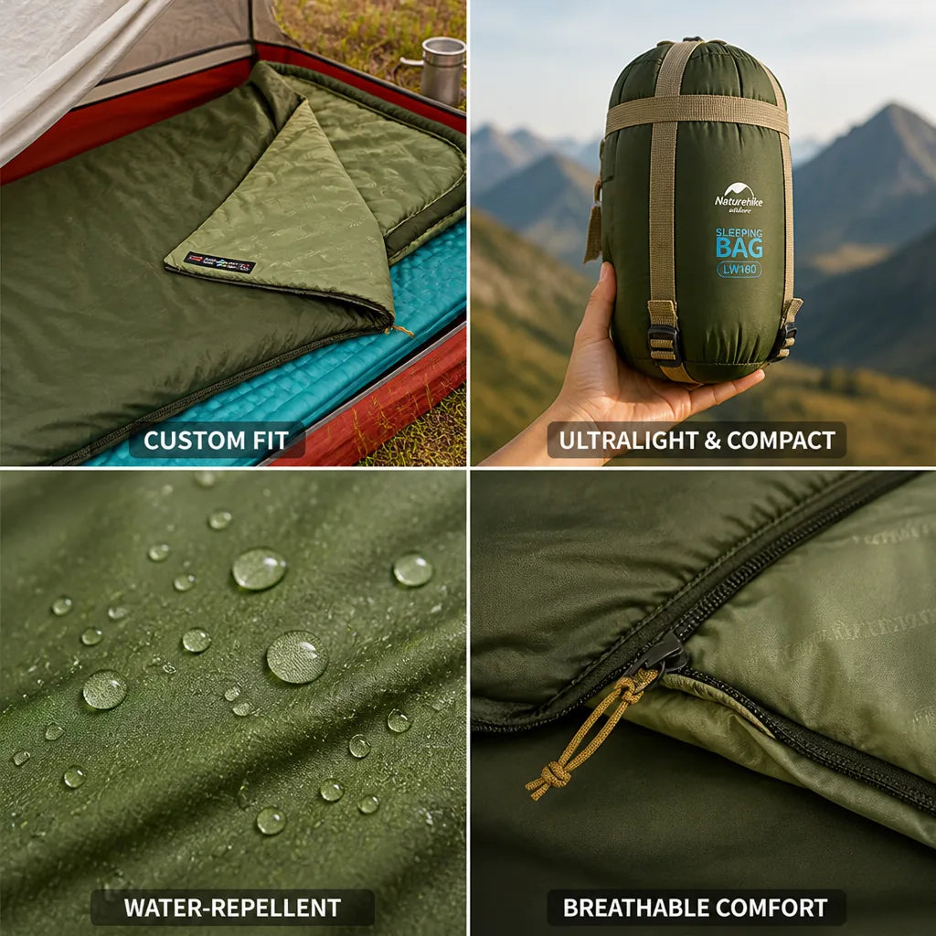 Camping Sleeping Bag Ultralight Water-Repellent & Breathable