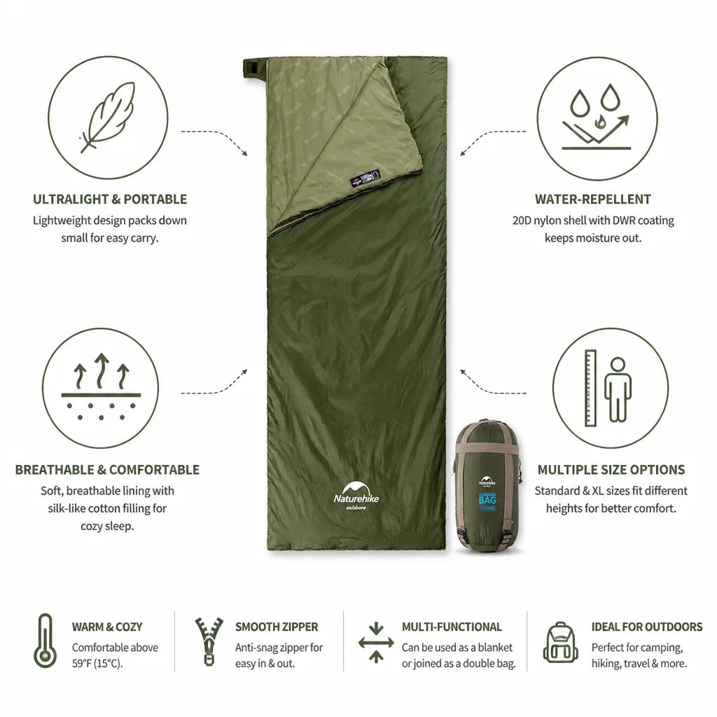 Camping Sleeping Bag Ultralight Water-Repellent & Breathable