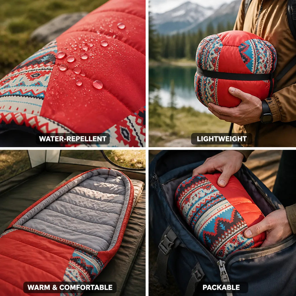 Camping Sleeping Bag Water-Repellent Lightweight & Packable