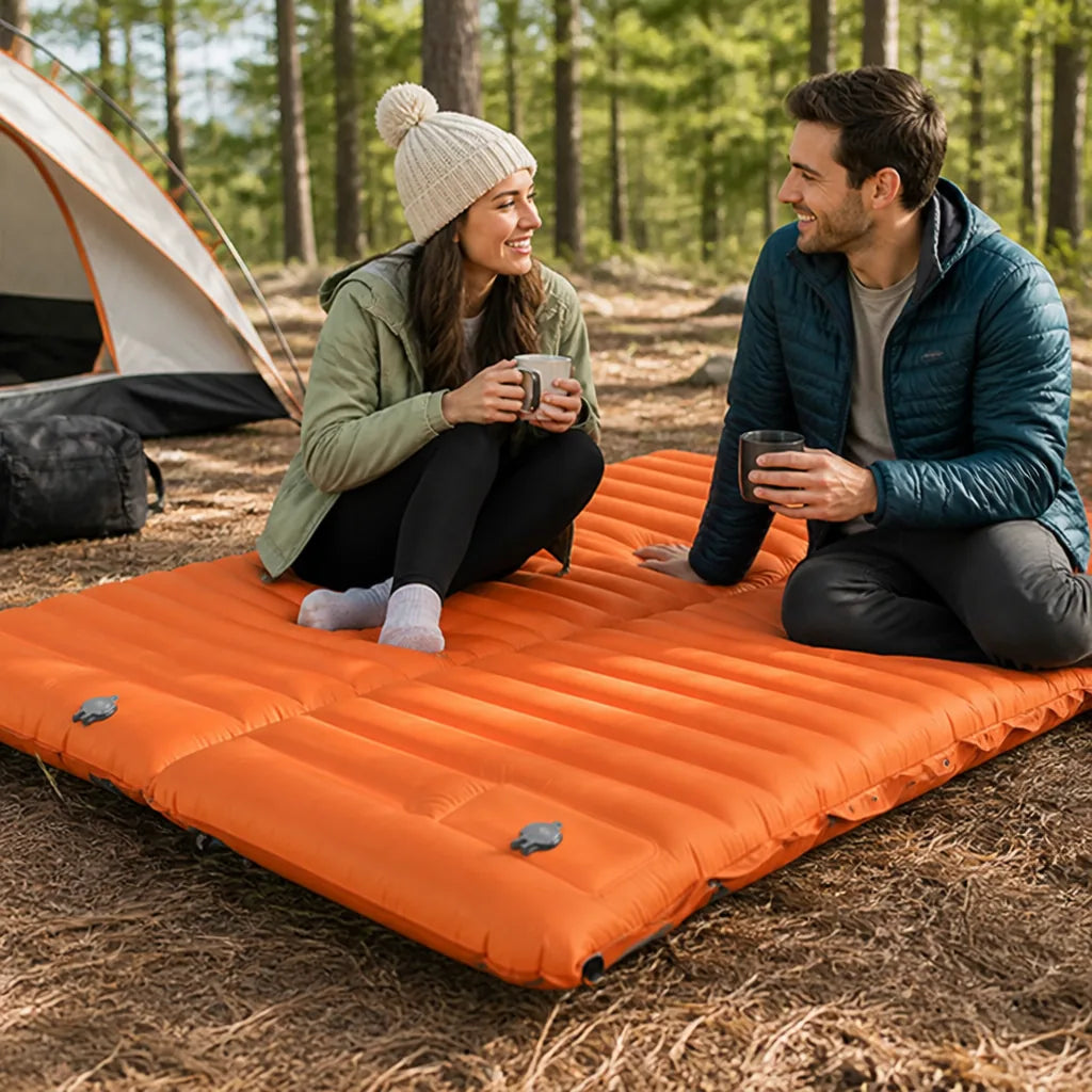 Camping Sleeping Pad 4 Inch Self-Inflating Spliceable