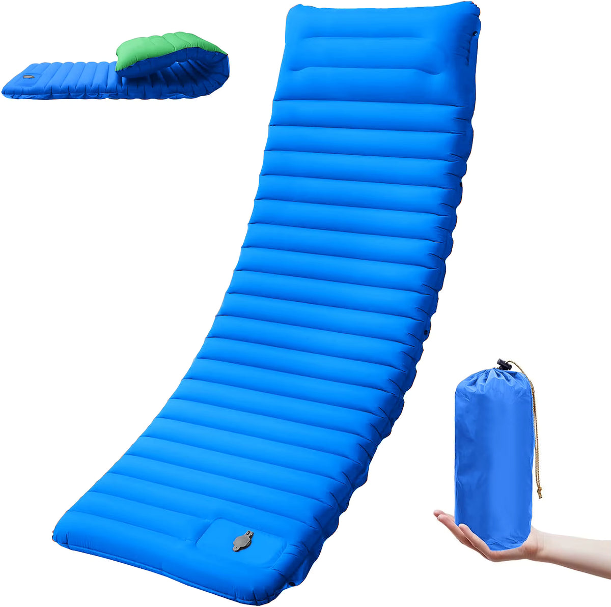Camping Sleeping Pad 4 Inch Self-Inflating TPU Nylon