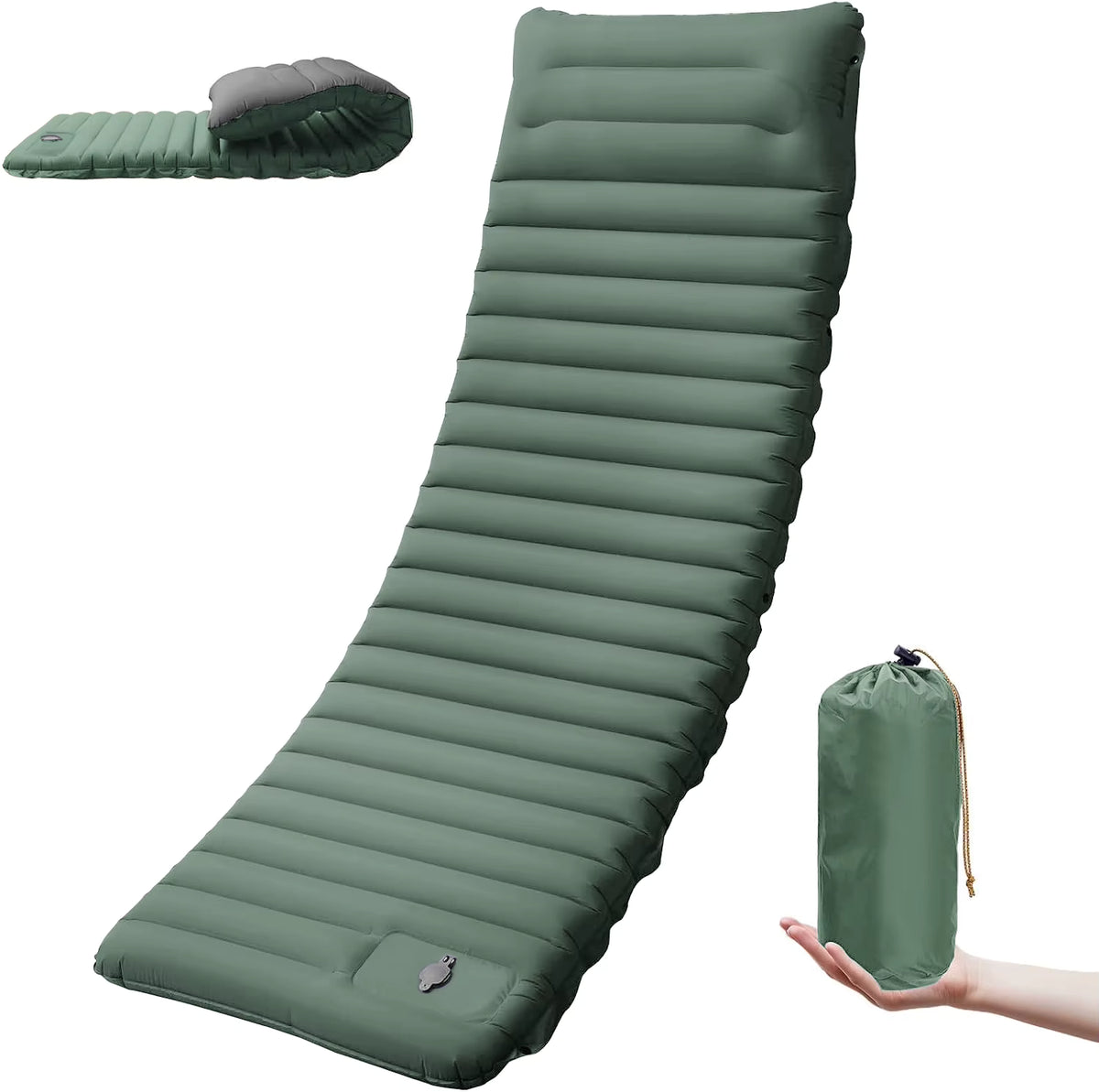 Camping Sleeping Pad 4 Inch Self-Inflating TPU Nylon