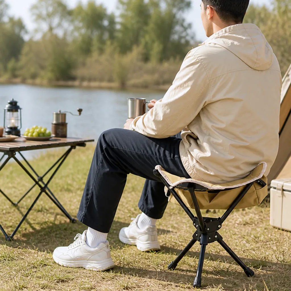 Camping Stool 360° Rotating Foldable With Carry Bag