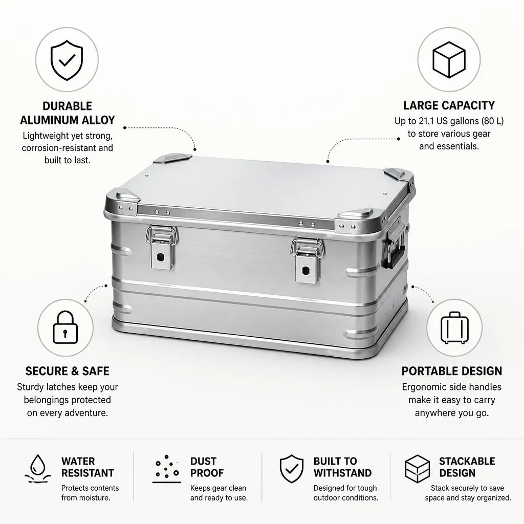 Camping Storage Box Aluminum Alloy 80L