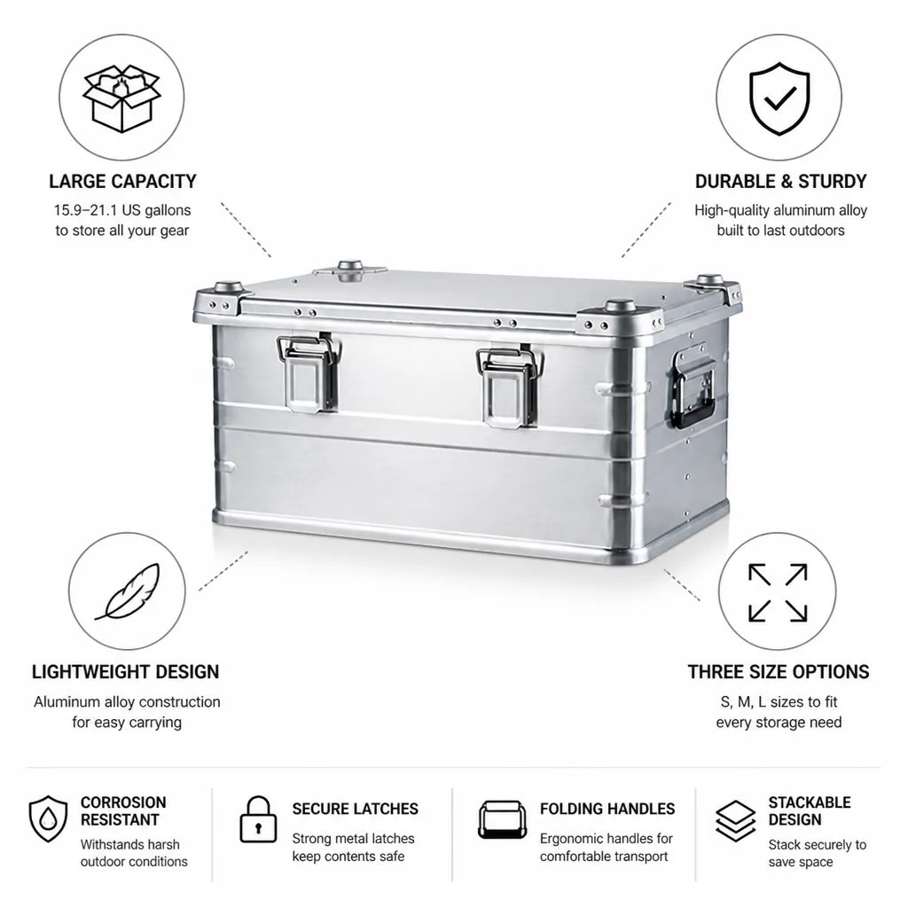 Camping Storage Box Aluminum Alloy Large Capacity