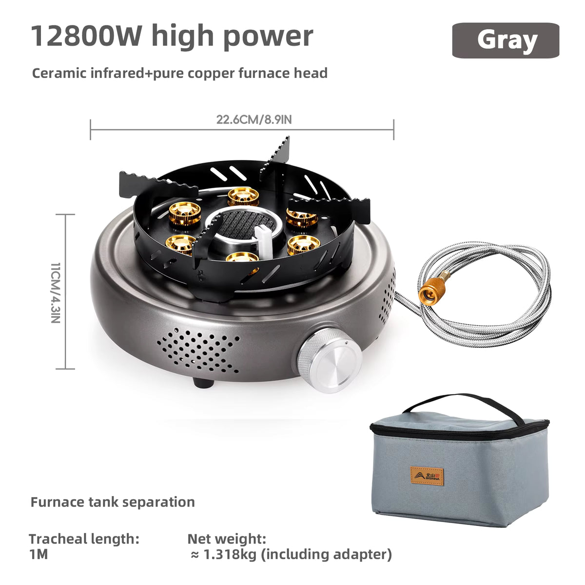 Camping Stove 12800W Windproof Split Burner With Adapter