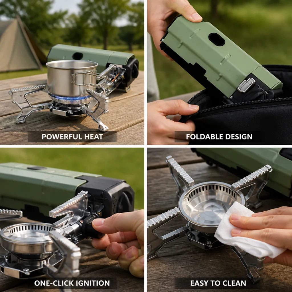 Camping Stove 2600W Folding Stainless Steel