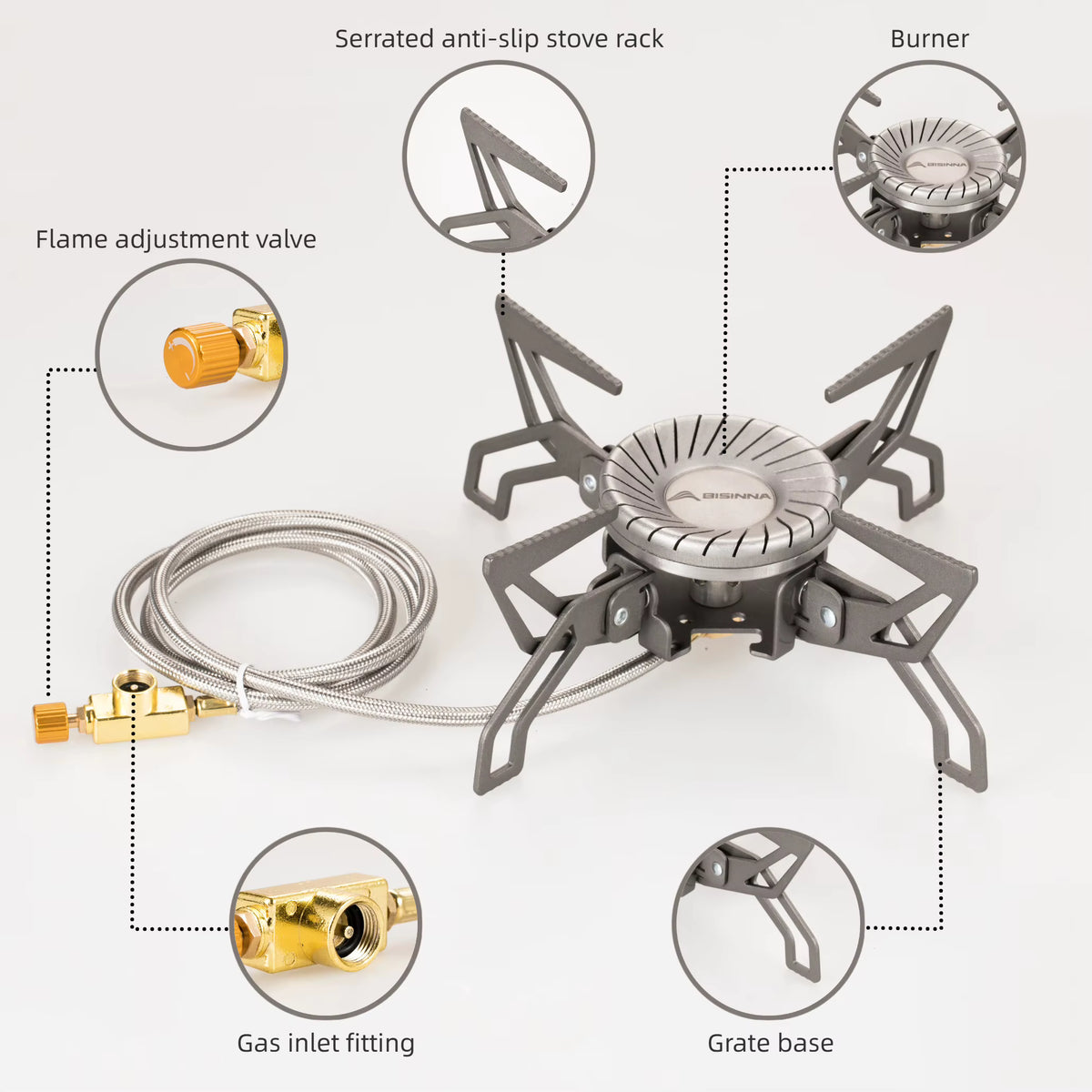 Camping Stove 4000W Swirl Flame Remote Canister