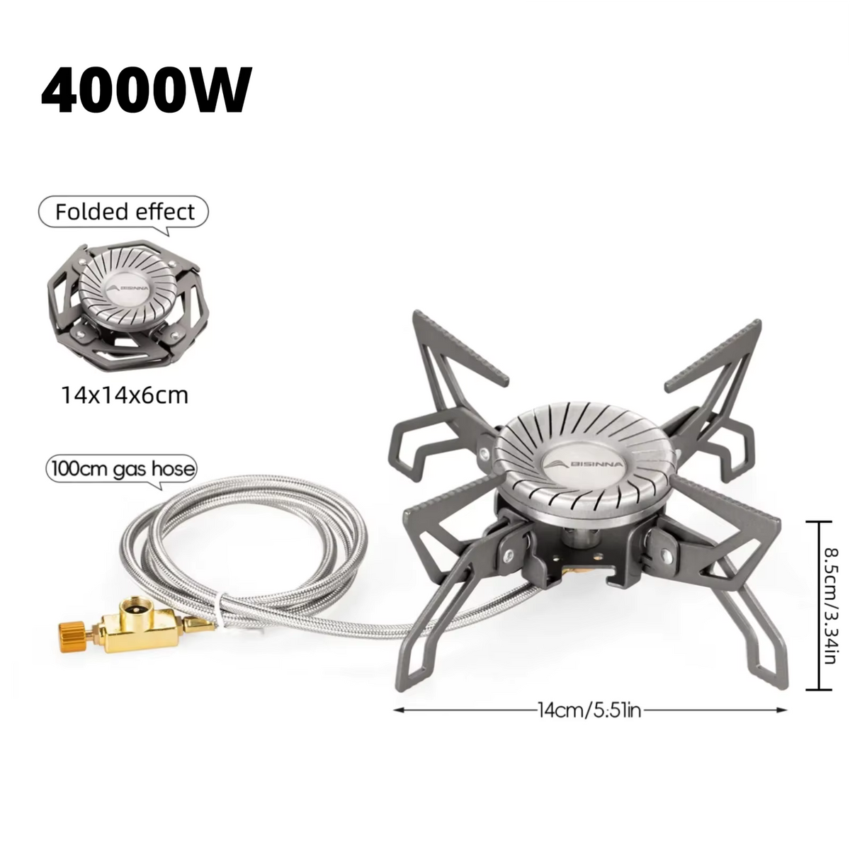Camping Stove 4000W Swirl Flame Remote Canister