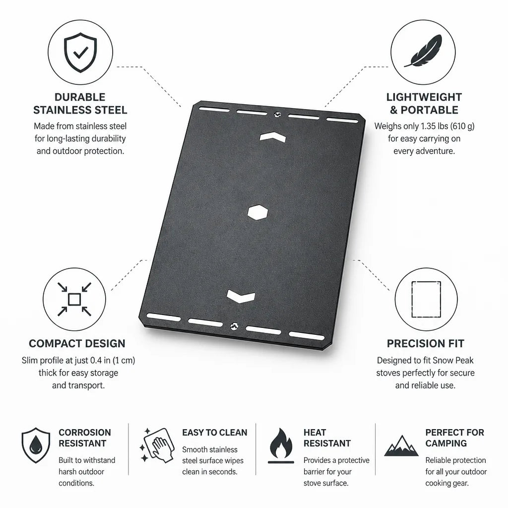 Camping Stove Cover Plate Stainless Steel Lightweight Compact