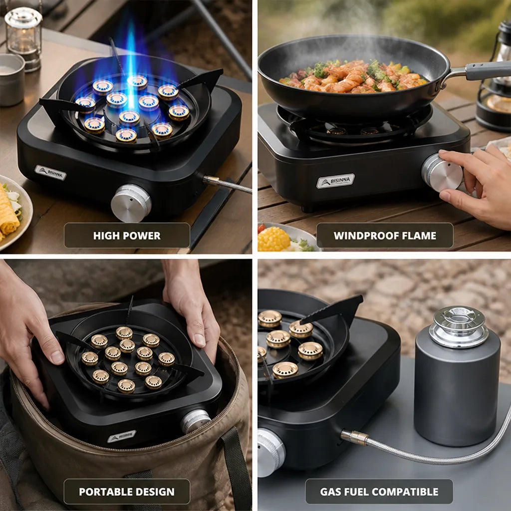 Camping Stove High Power 10000W Foldable & Windproof