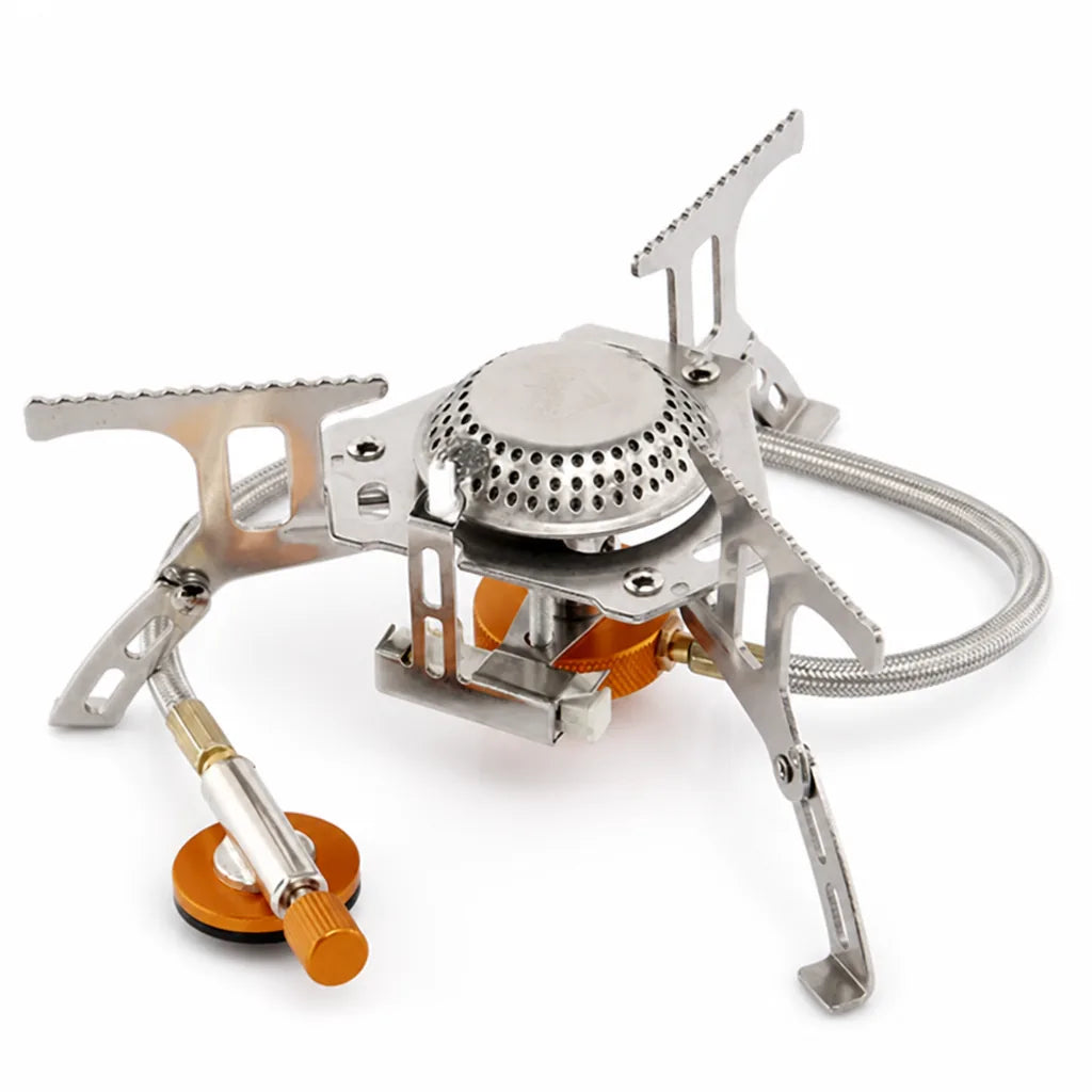 Camping Stove Portable Stainless Steel & Aluminum With Adapter