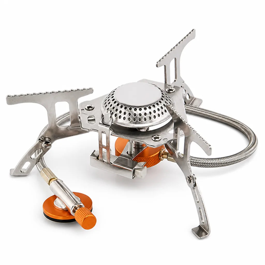 Camping Stove Portable Stainless Steel & Aluminum With Adapter