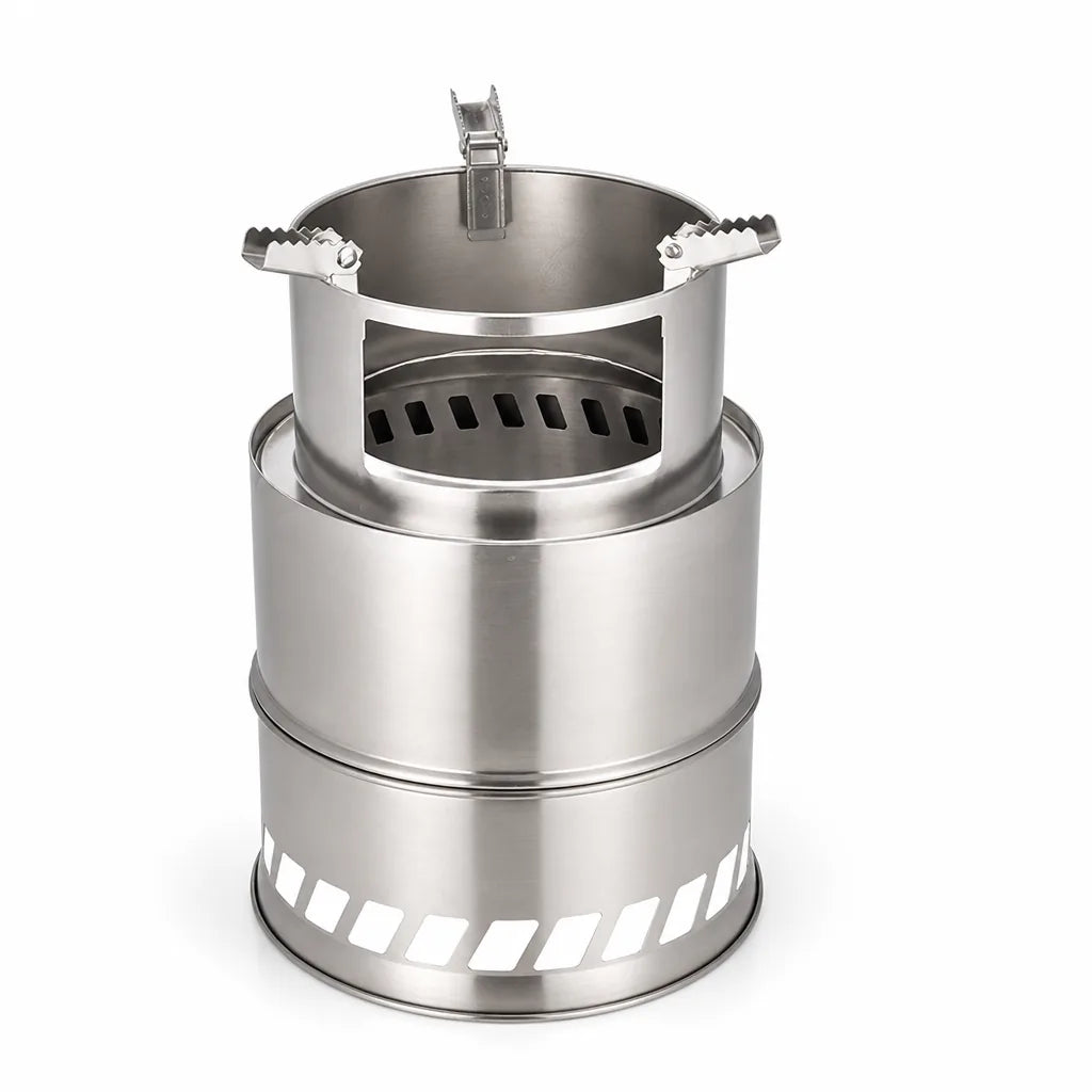 Camping Stove Stainless Steel Wood-Fueled Compact
