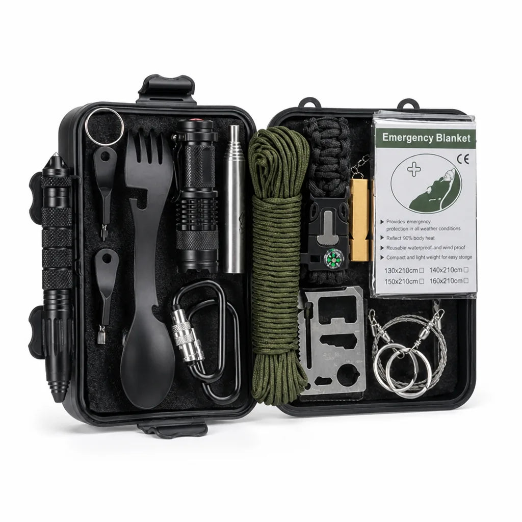 Camping Survival Kit Multi-Tool & First Aid Camouflage Nylon Case