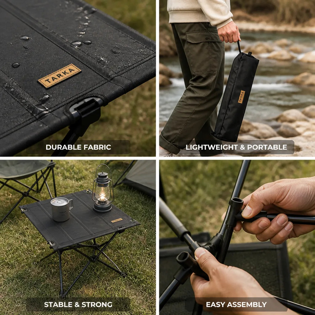 Camping Table Foldable Aluminum Frame 600D Oxford Fabric