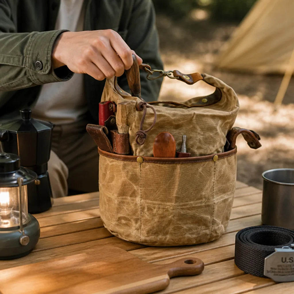 Camping Tool Bag Oil Wax Canvas Water-Resistant