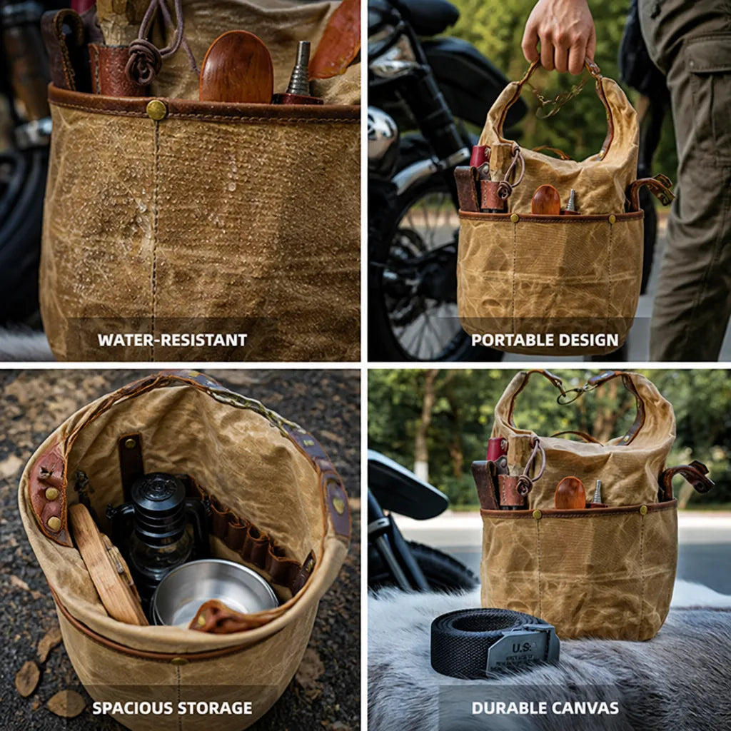 Camping Tool Bag Oil Wax Canvas Water-Resistant
