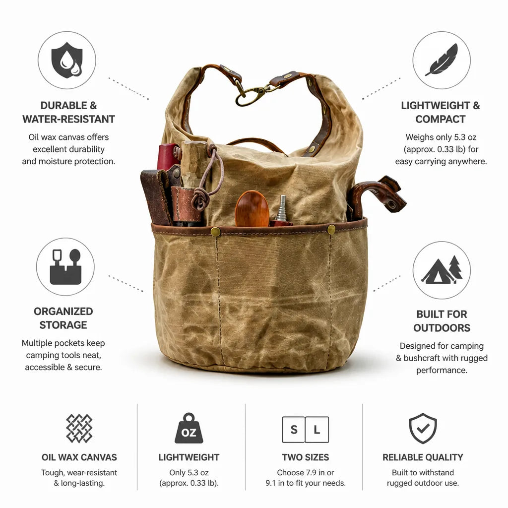 Camping Tool Bag Oil Wax Canvas Water-Resistant