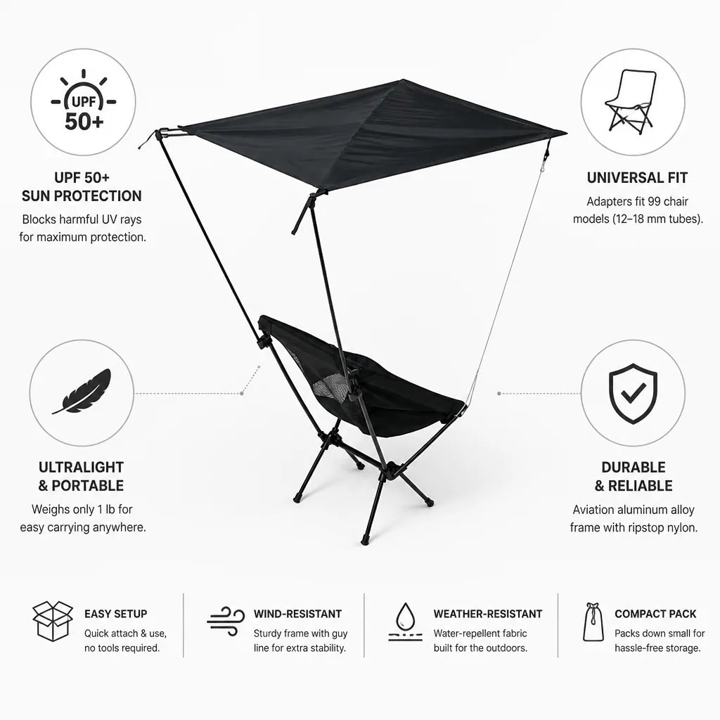 Chair Sunshade UPF 50+ Ultralight Universal Fit